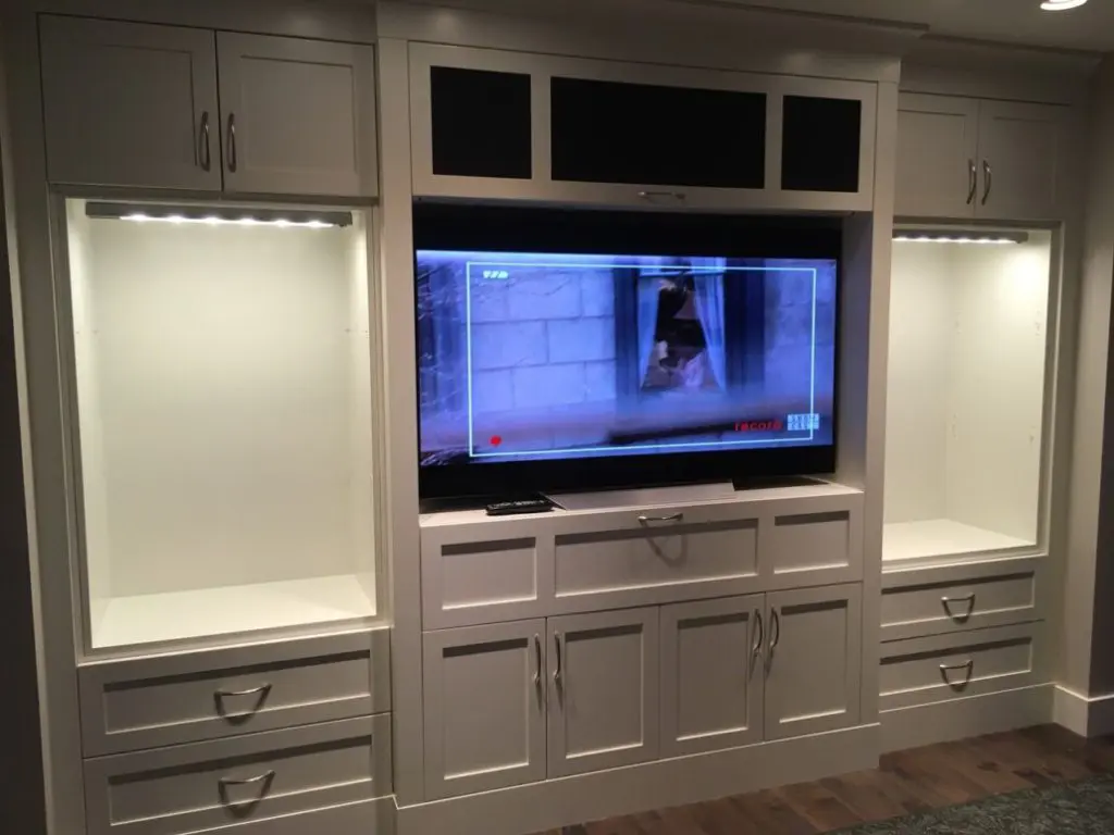 Handyman service - Finished cabinets for TV entertainment area