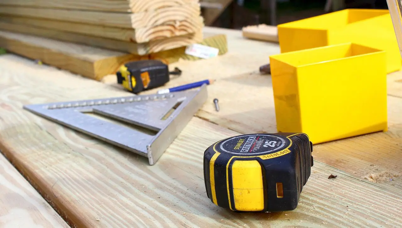 Close up of carpenter tools
