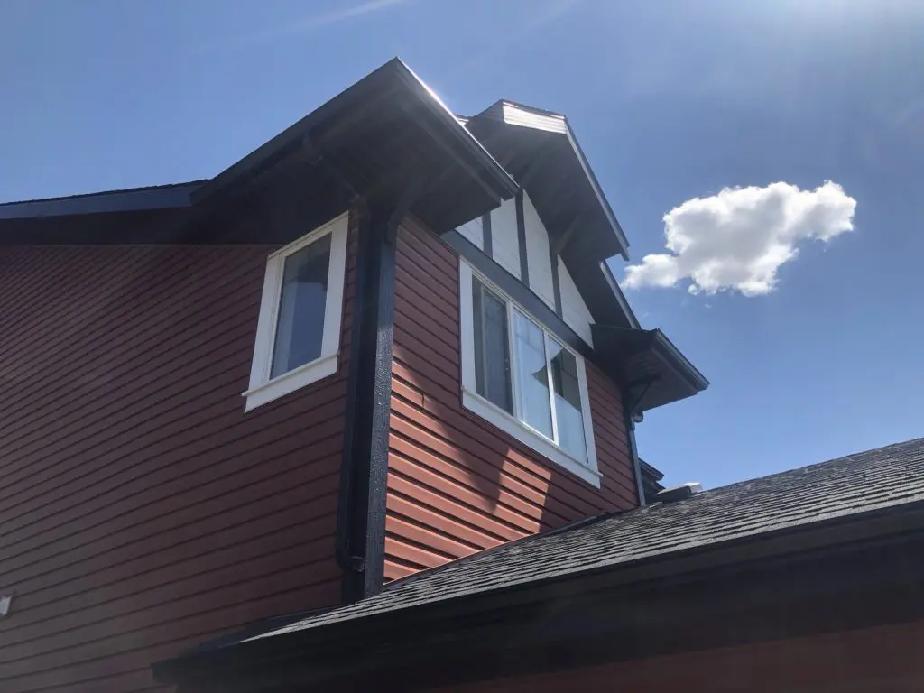 Exterior of a house with vinyl siding