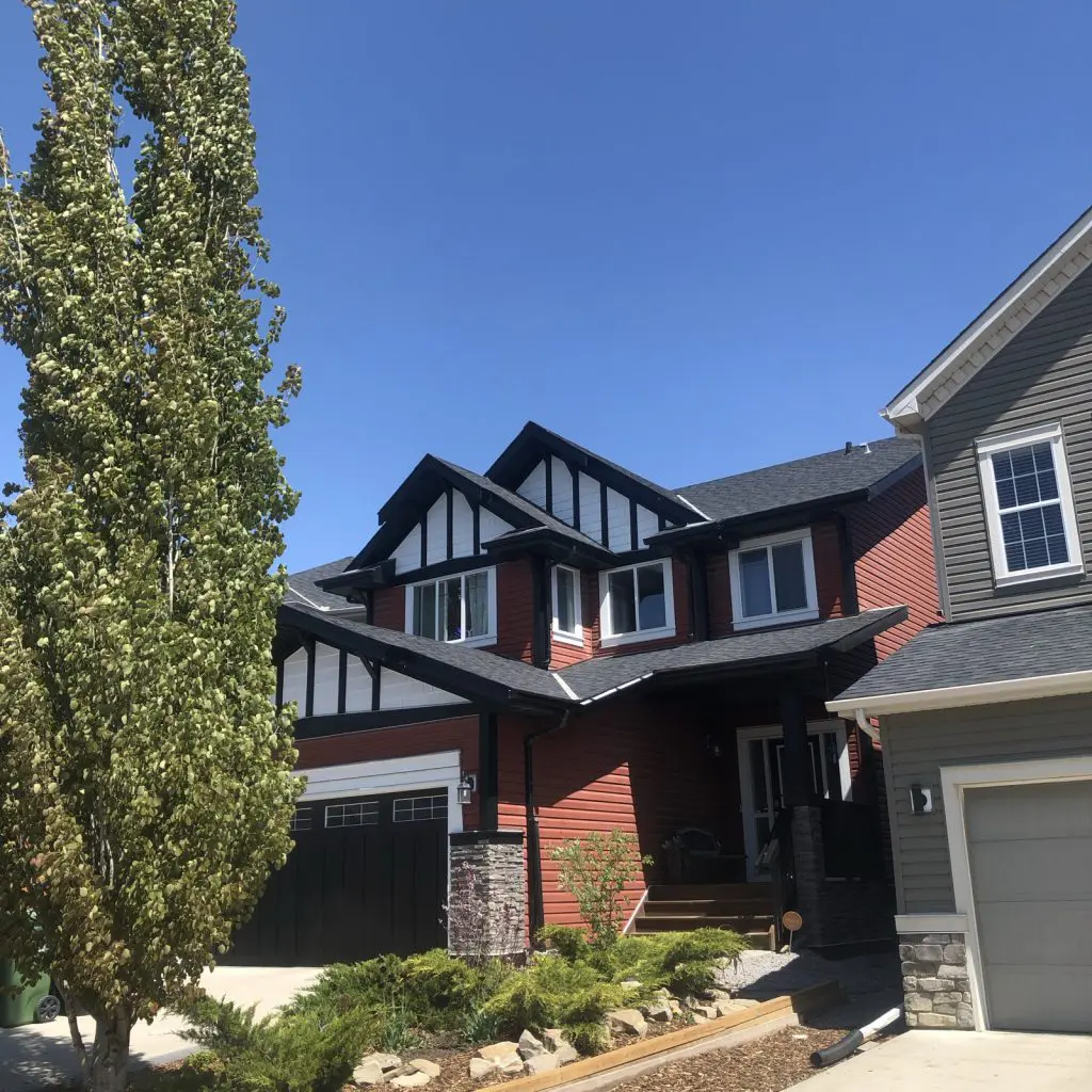 Exterior of a house with vinyl siding