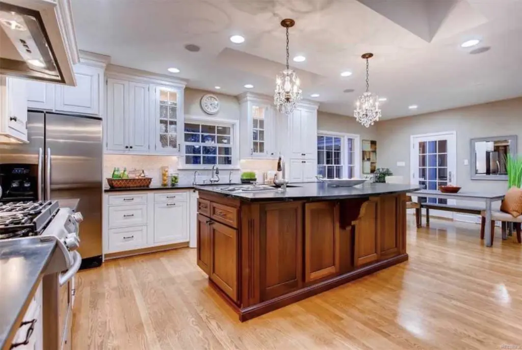 Modern kitchen with painted cabinets