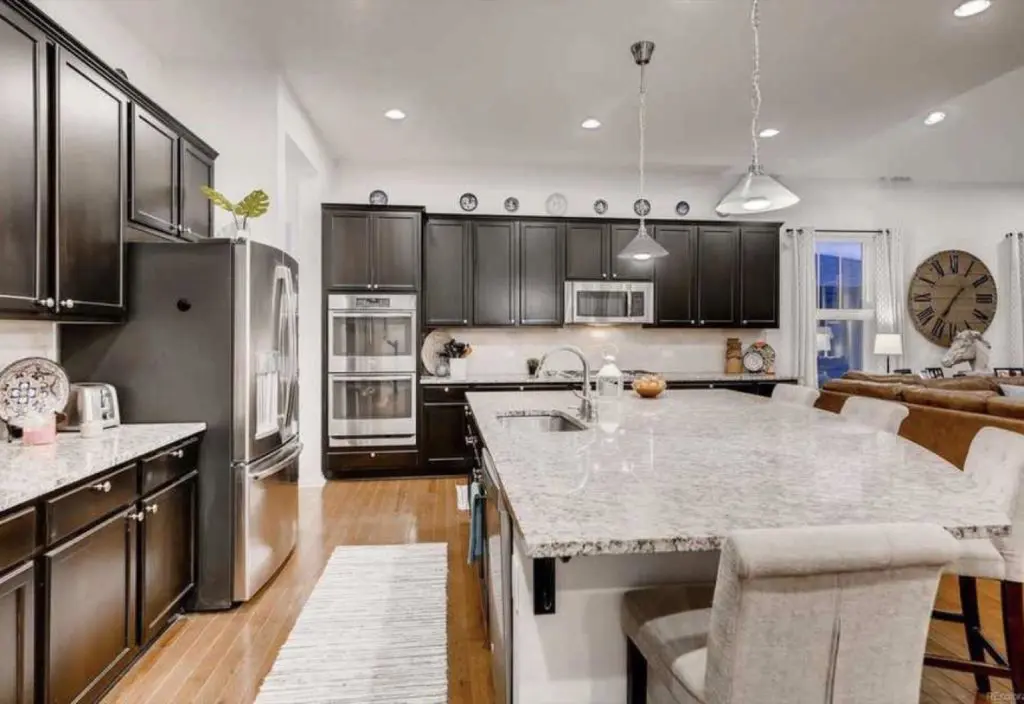 Modern kitchen with painted cabinets