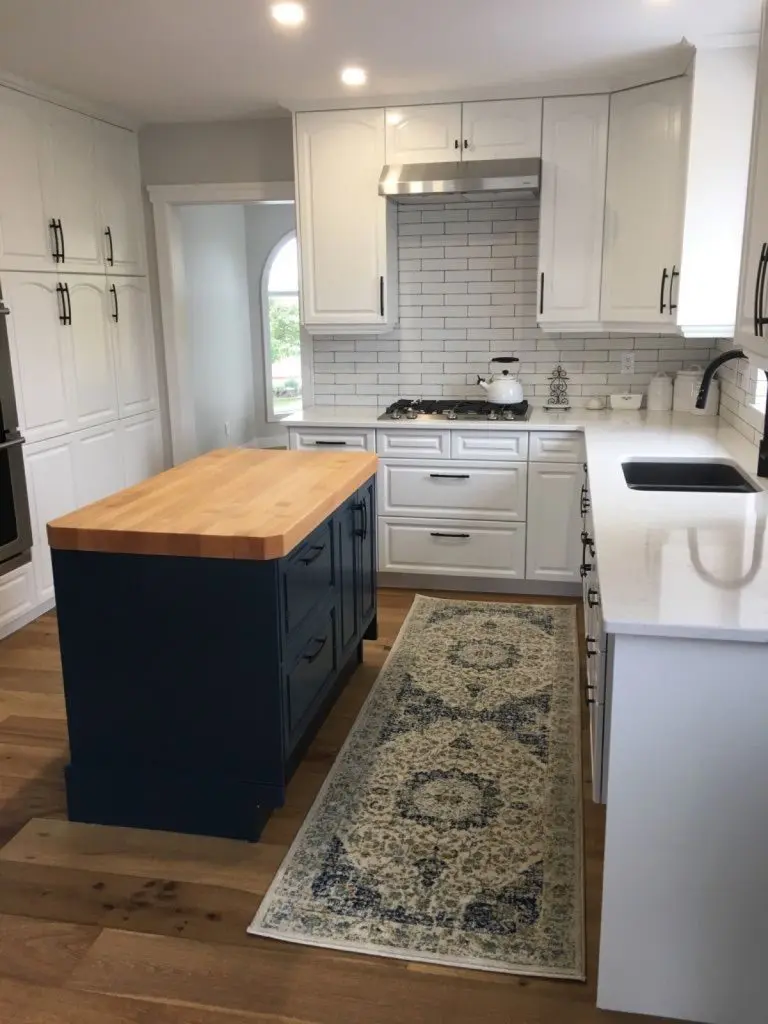Modern kitchen with painted cabinets