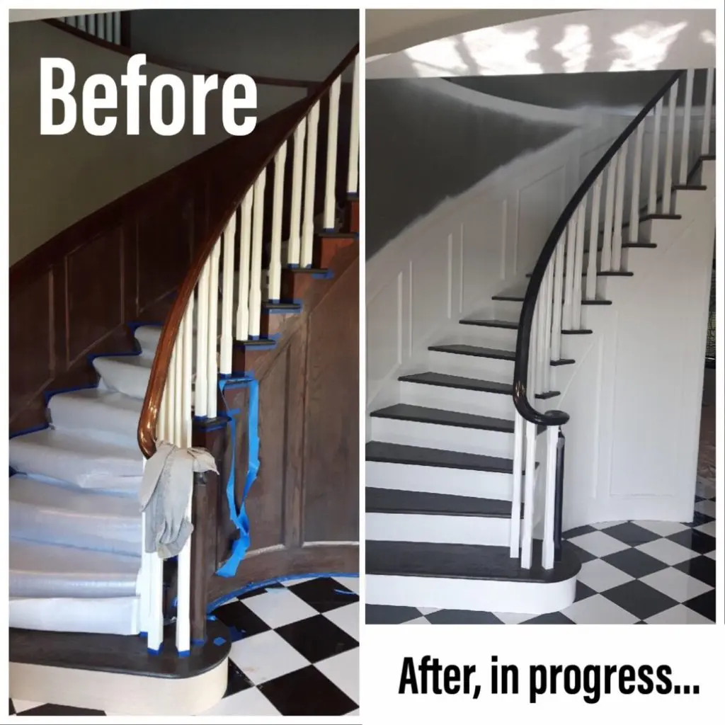 Interior Painting - Staircase before & After