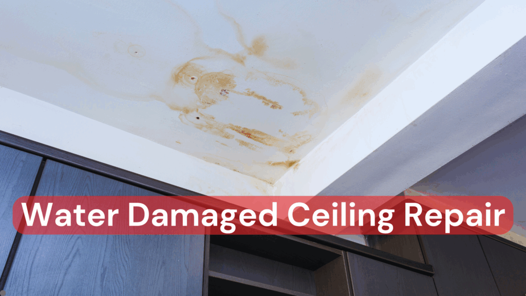 A water damaged ceiling in need of repair