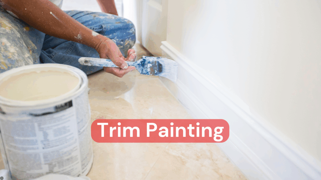 A professional doing trim painting services