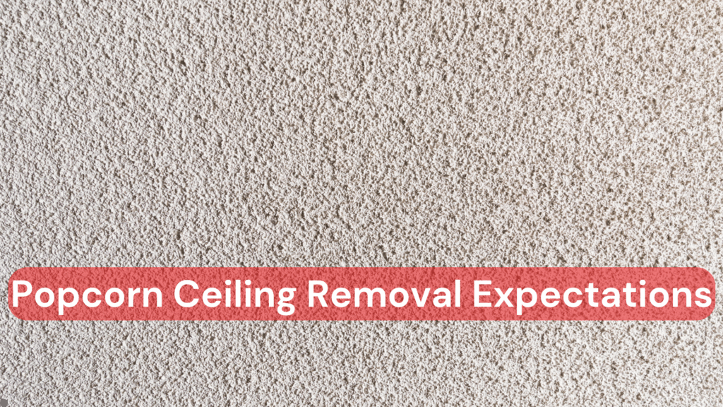 A close of a popcorn ceiling that needs removal.