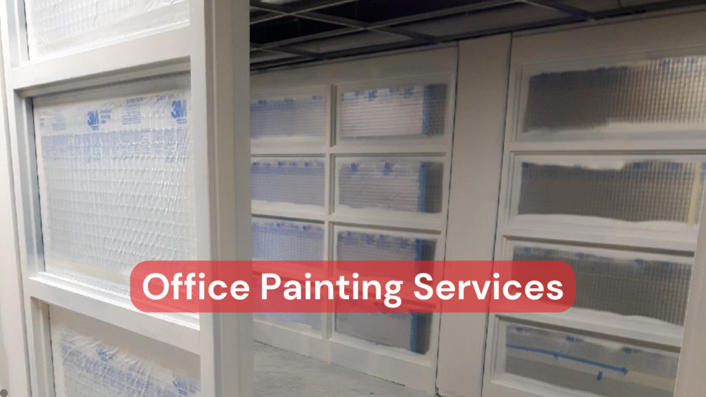 A corporate office mid-painting project
