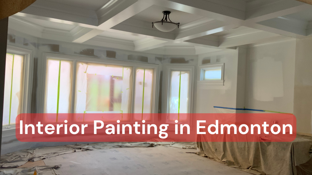 A living room receiving interior painting in Edmonton