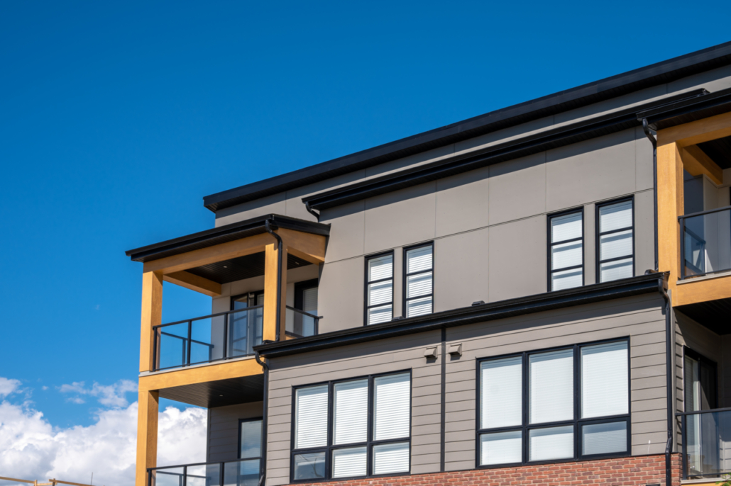 Residential buildings in the suburbs of Calgary.