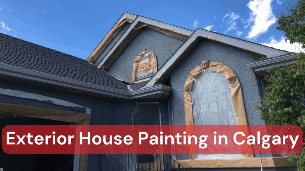An exterior house painting in Calgary project