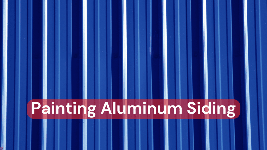 Bright blue aluminum siding that has been freshly painted.