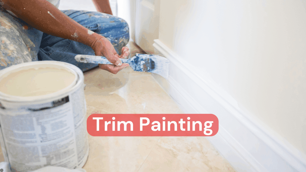 A professional doing trim painting services