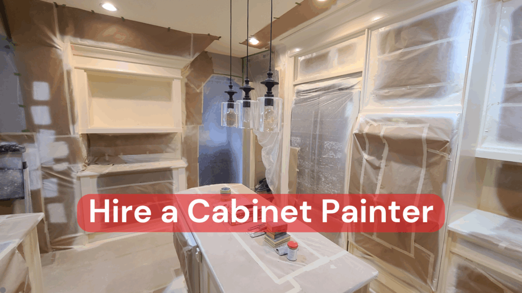 A kitchen being prepped for a cabinet painter