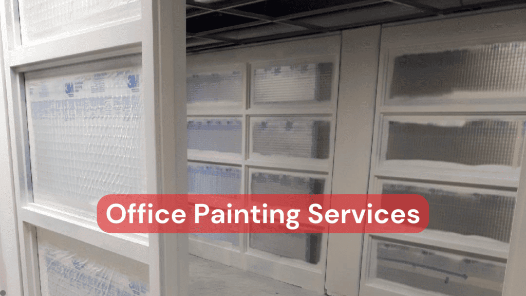 A corporate office mid-painting project