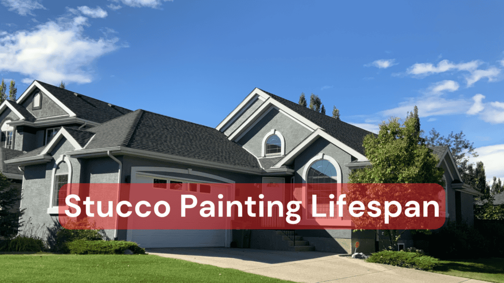 A residential home with recent stucco painting