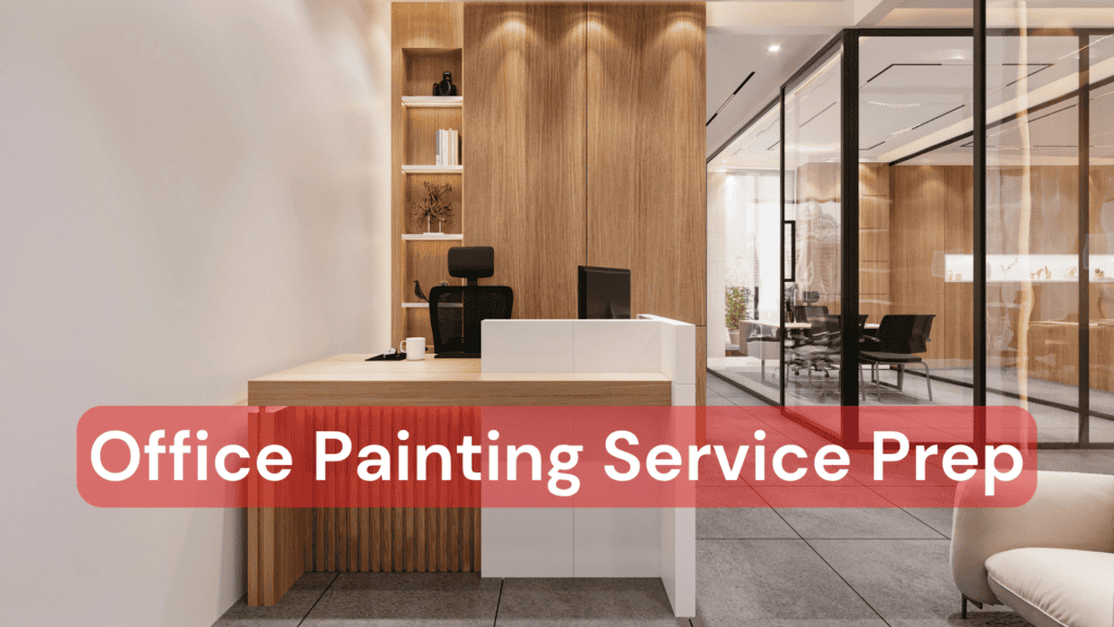 Modern office reception area with freshly painted walls